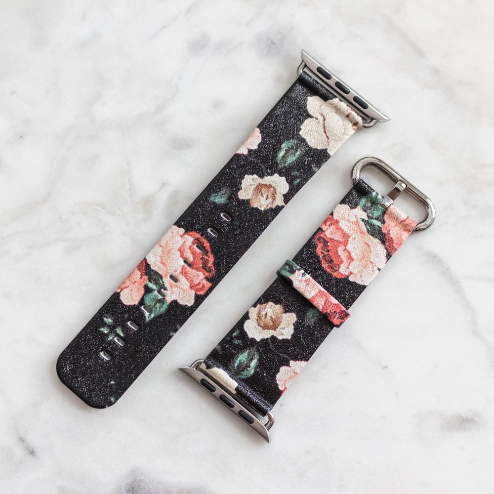 Apple Watch Floral Leather Band